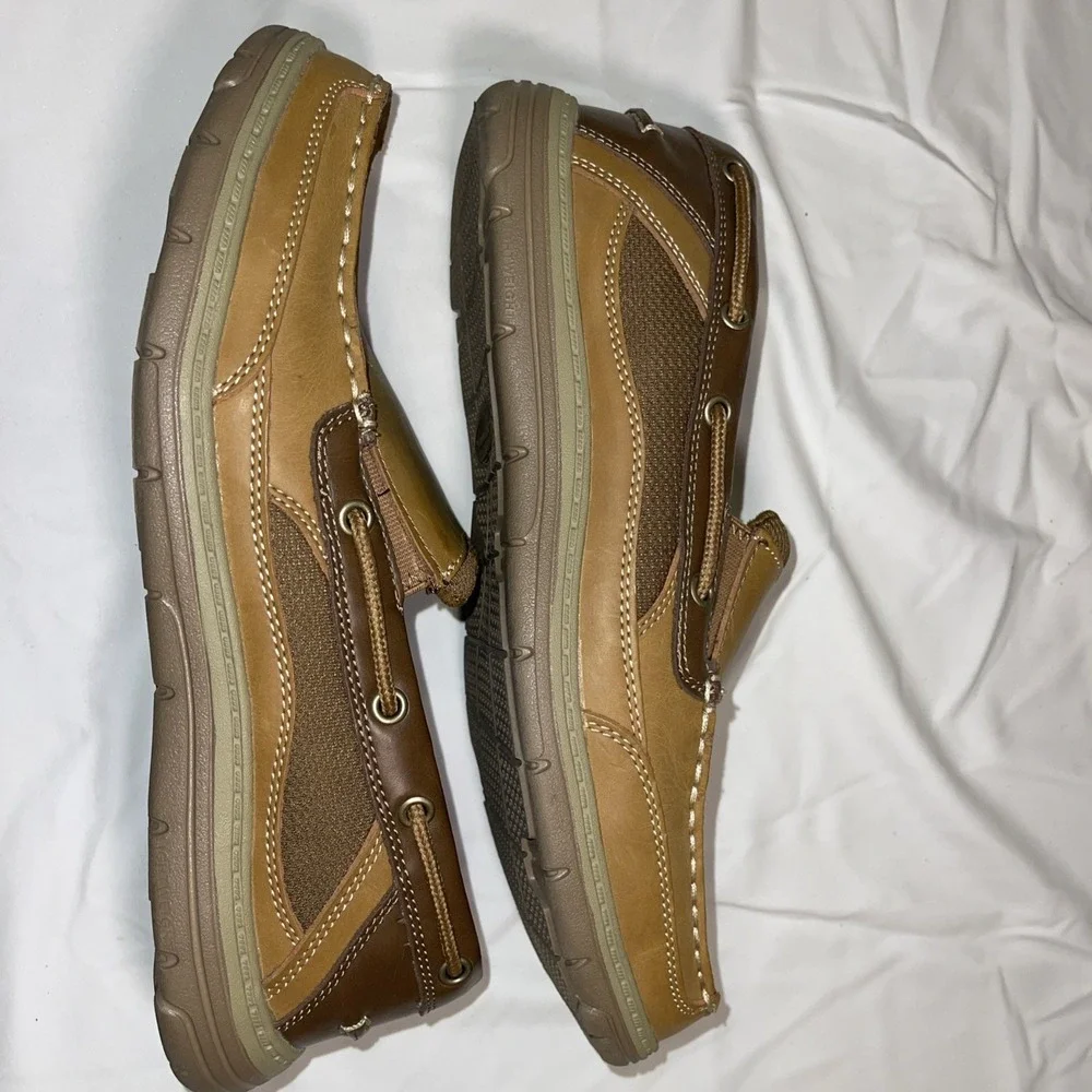 Croft & Barrow Coffee Roast Leather Boat Shoes Moccasins Size 11 Acadamia Men's‎